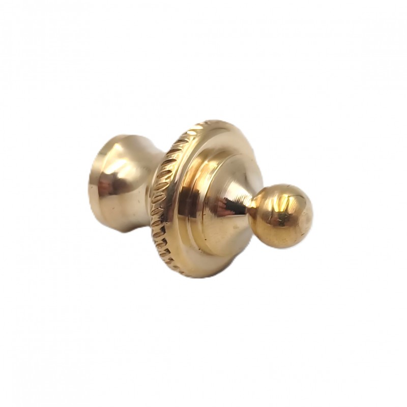 CHANDELIER ROPE EDGE FINIAL CAST POLISHED BRASS 10MM THREAD