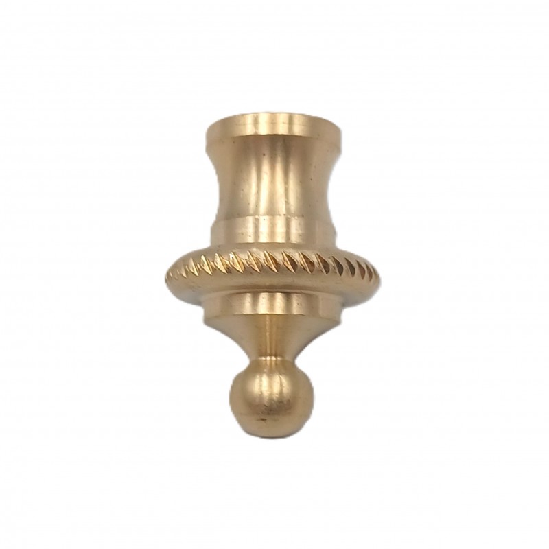 CHANDELIER ROPE EDGE FINIAL CAST BRASS 10MM THREAD
