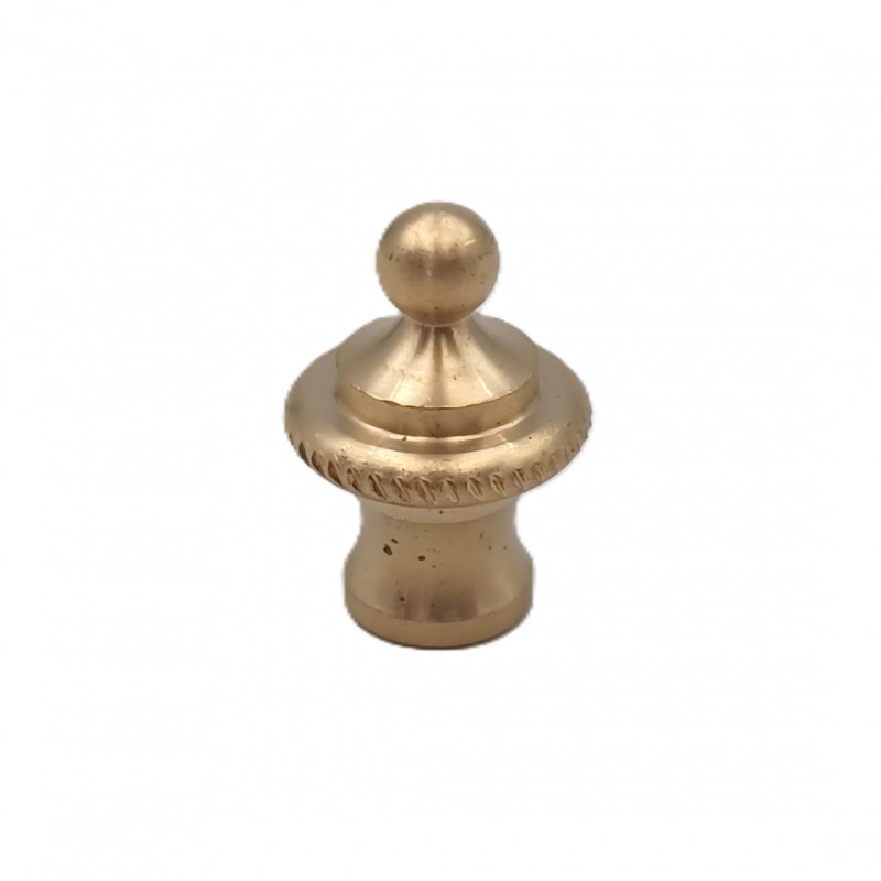 CHANDELIER ROPE EDGE FINIAL CAST BRASS 10MM THREAD