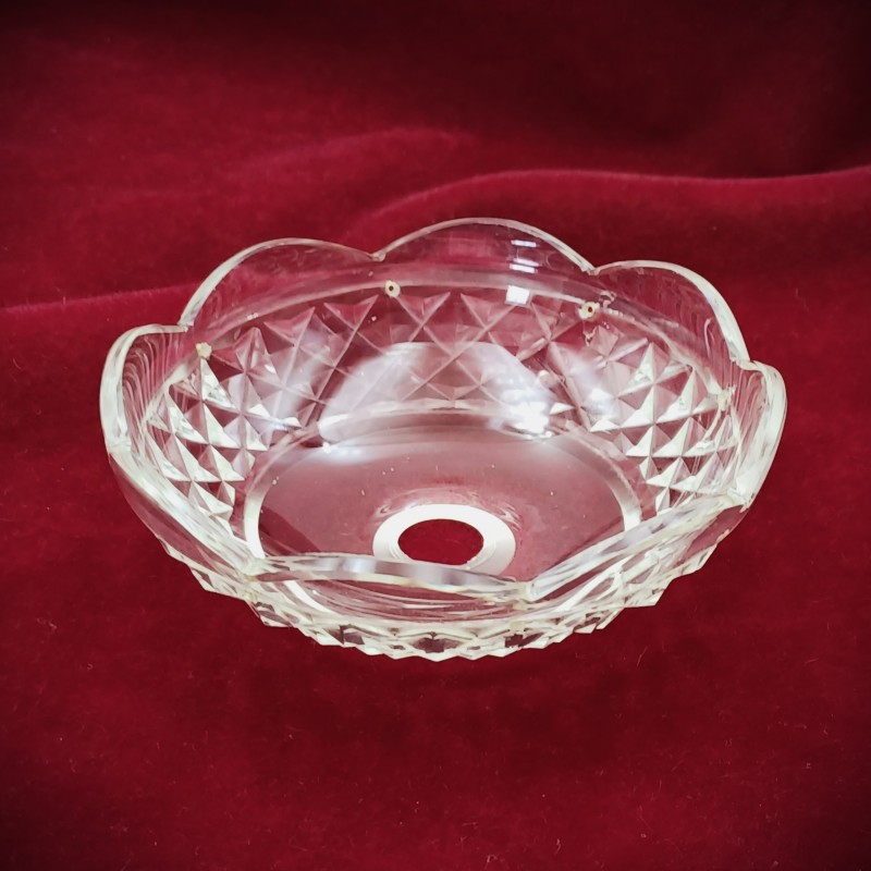 Antique glass candle drip tray 
