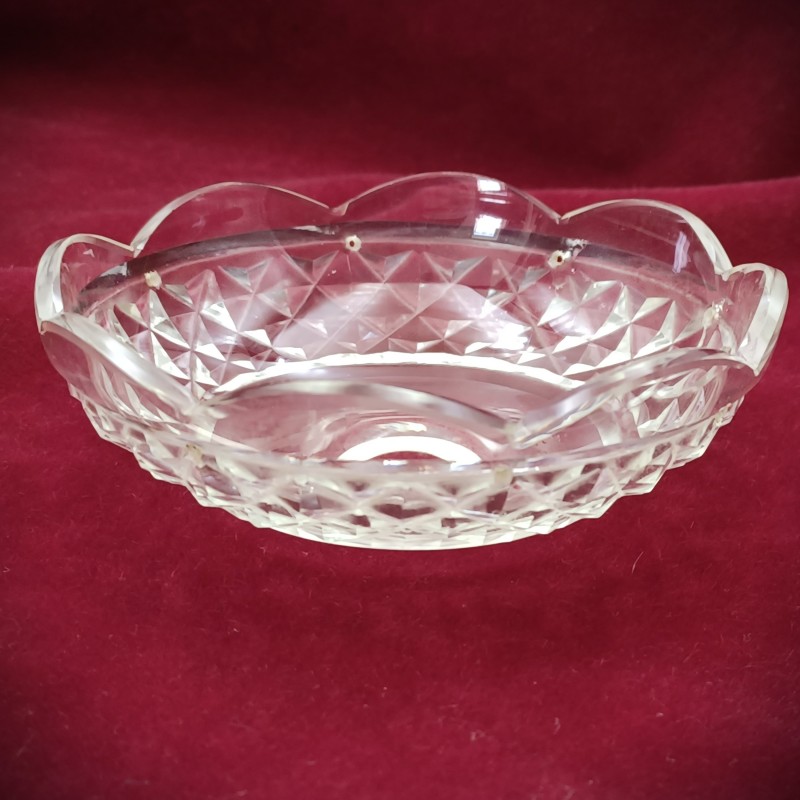 Antique glass candle drip tray 