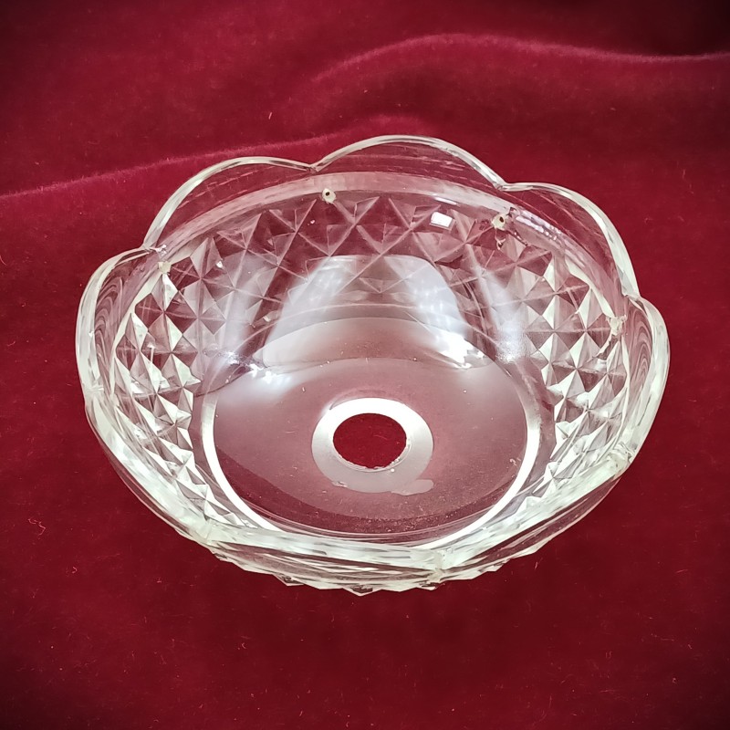 Antique glass candle drip tray 