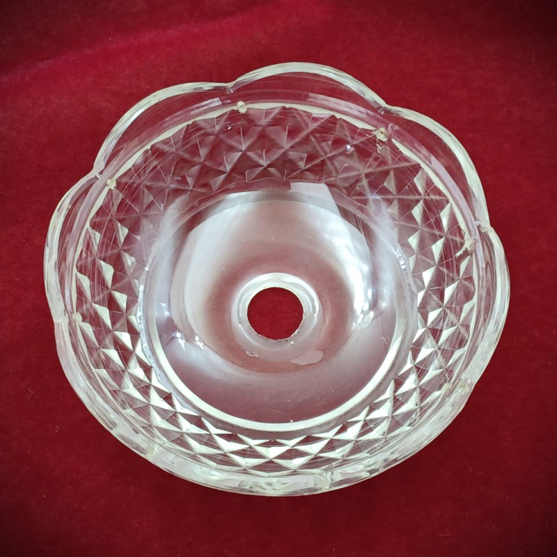 Antique glass candle drip tray 
