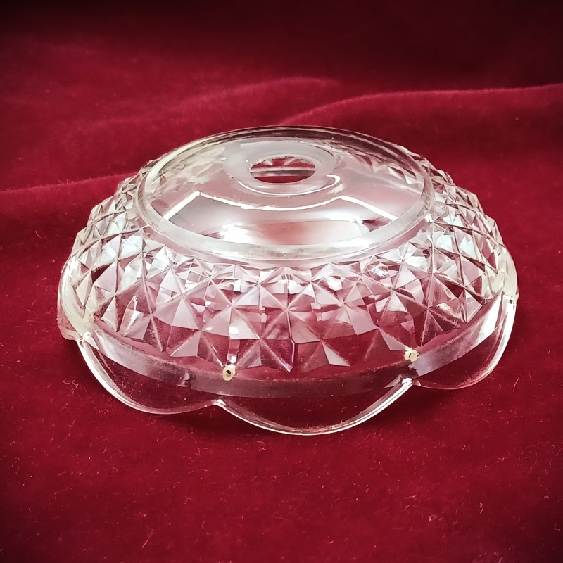 Antique glass candle drip tray 