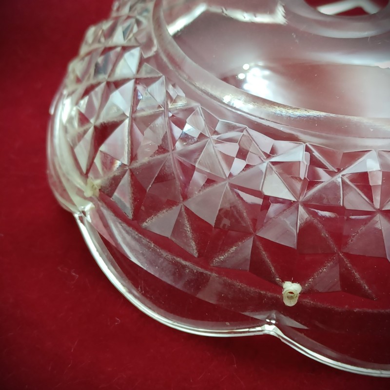 Antique glass candle drip tray 