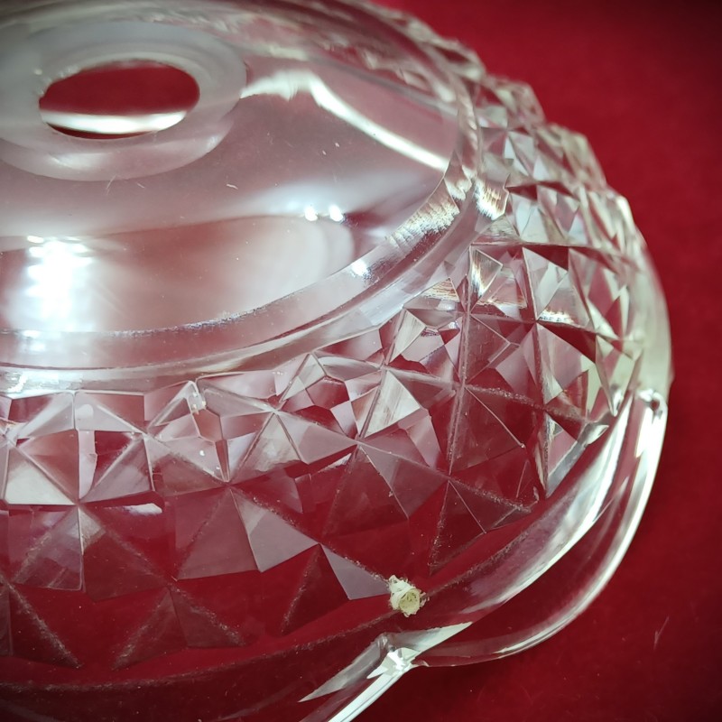Antique glass candle drip tray 