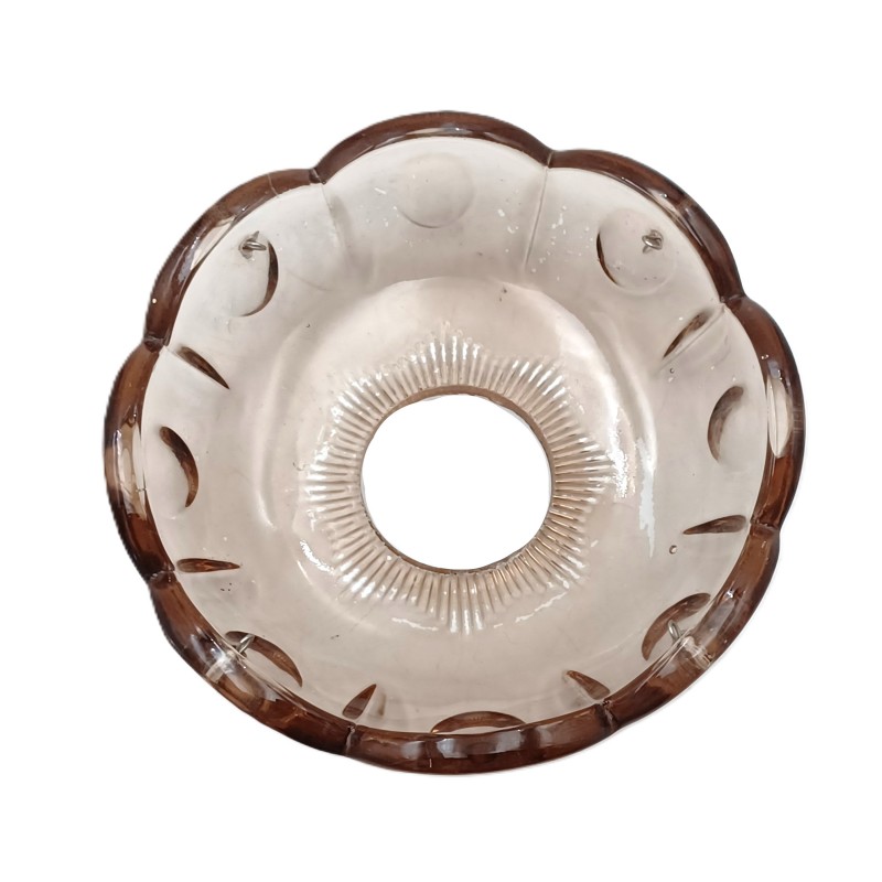 Chandelier glass Bobeche smoke tint 