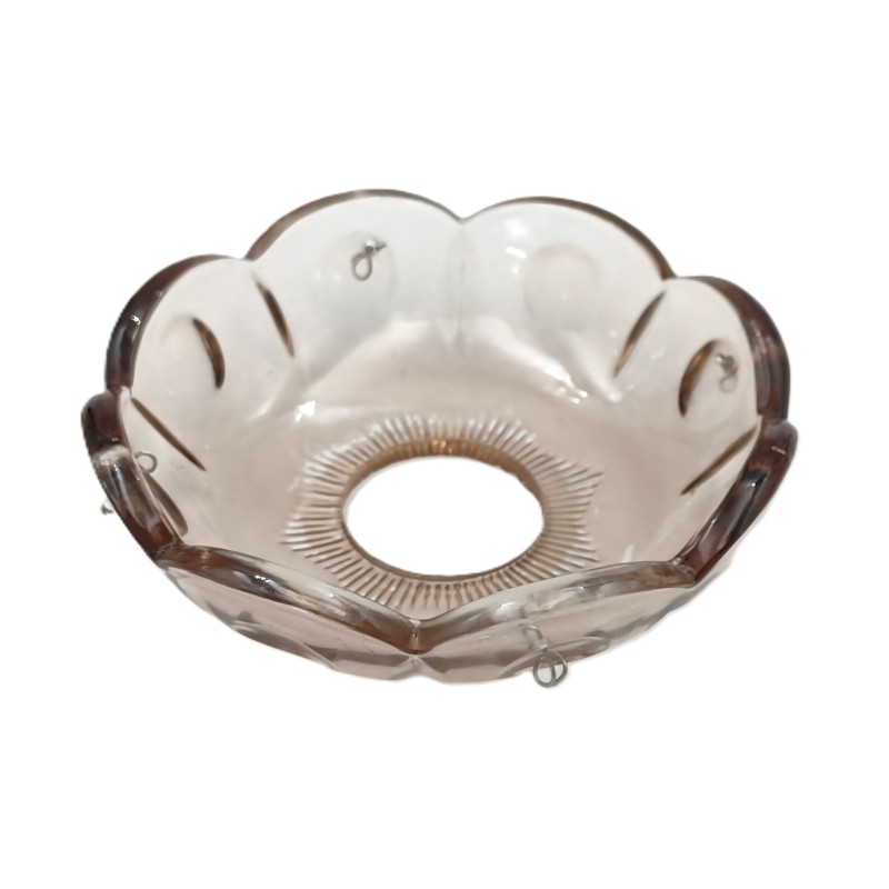 Chandelier glass Bobeche smoke tint 