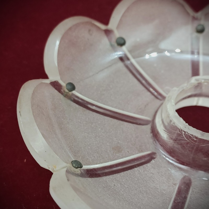 Frosted glass antique Victorian chandelier pan 