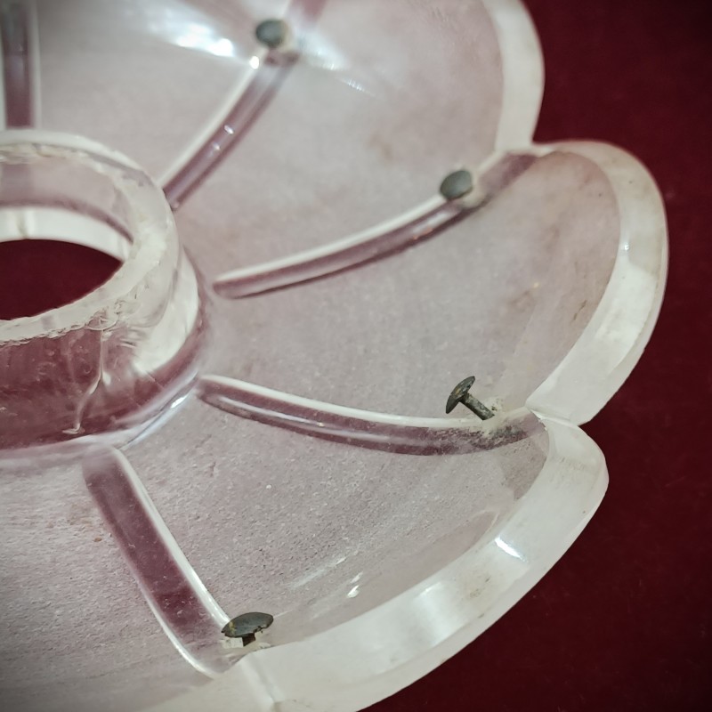 Frosted glass antique Victorian chandelier pan 