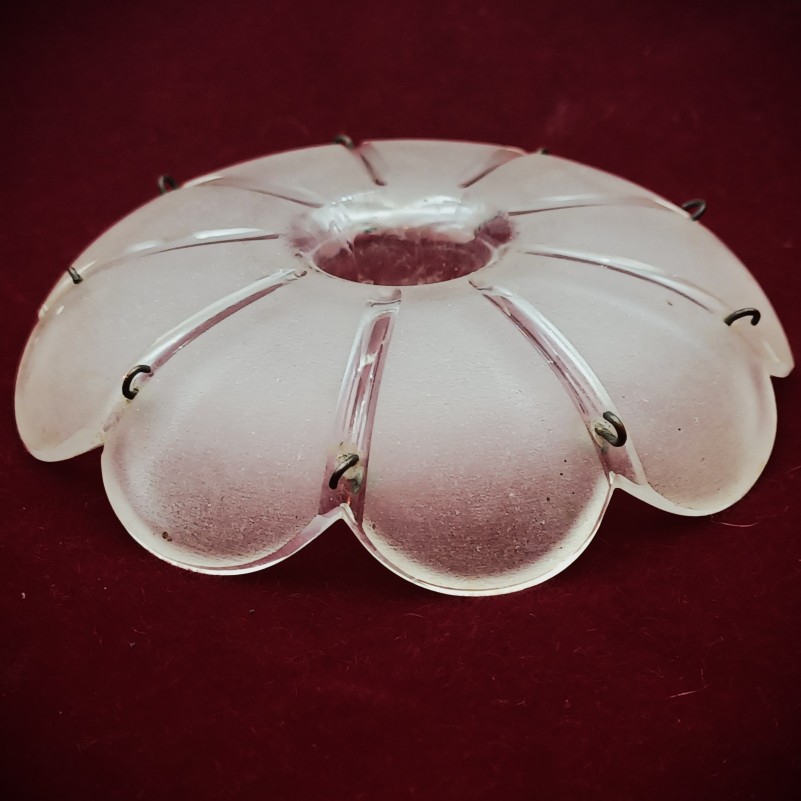 Frosted glass antique Victorian chandelier pan 
