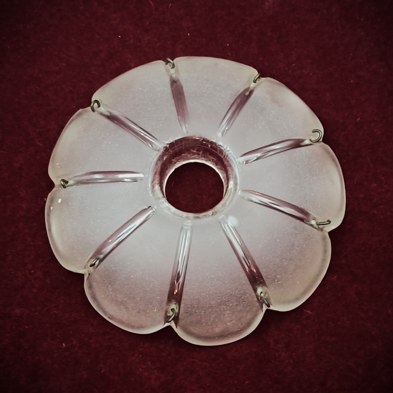 Frosted glass antique Victorian chandelier pan 