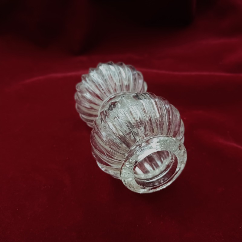 Clear Ribbed Glass Chandelier Stem