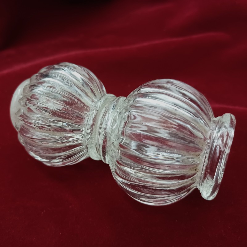 Clear Ribbed Glass Chandelier Stem