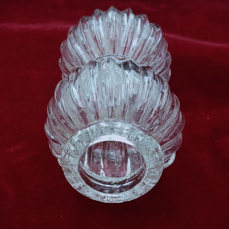 Clear Ribbed Glass Chandelier Stem