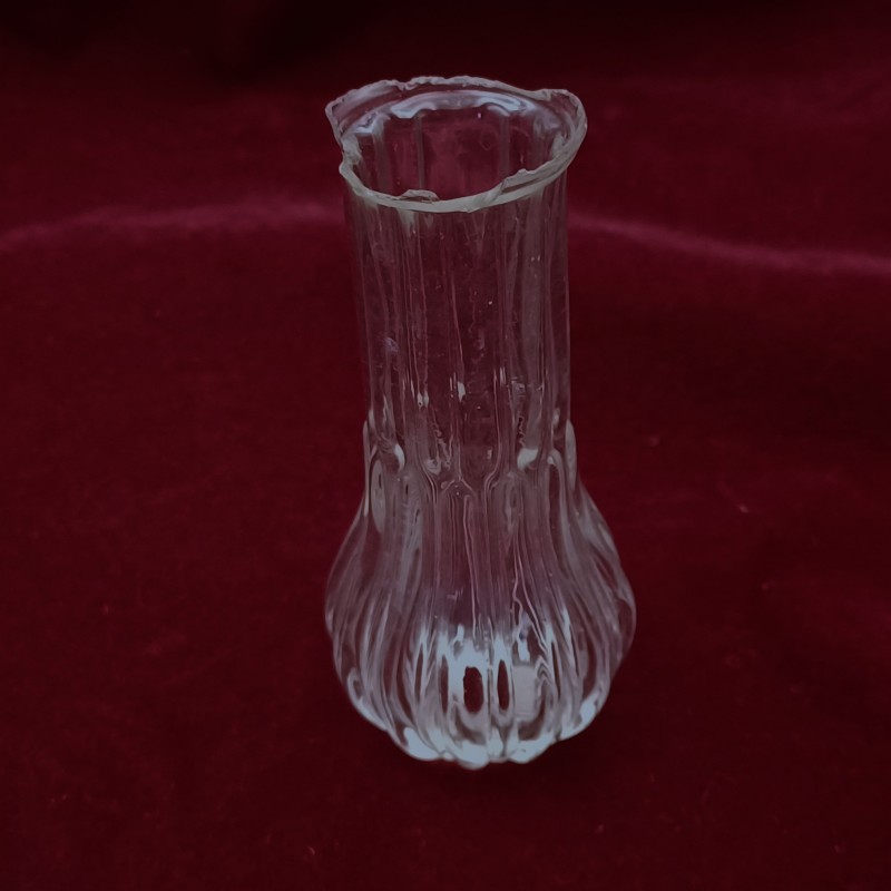 Clear Fluted Glass Chandelier Stem Antique Replacement Part B Stock