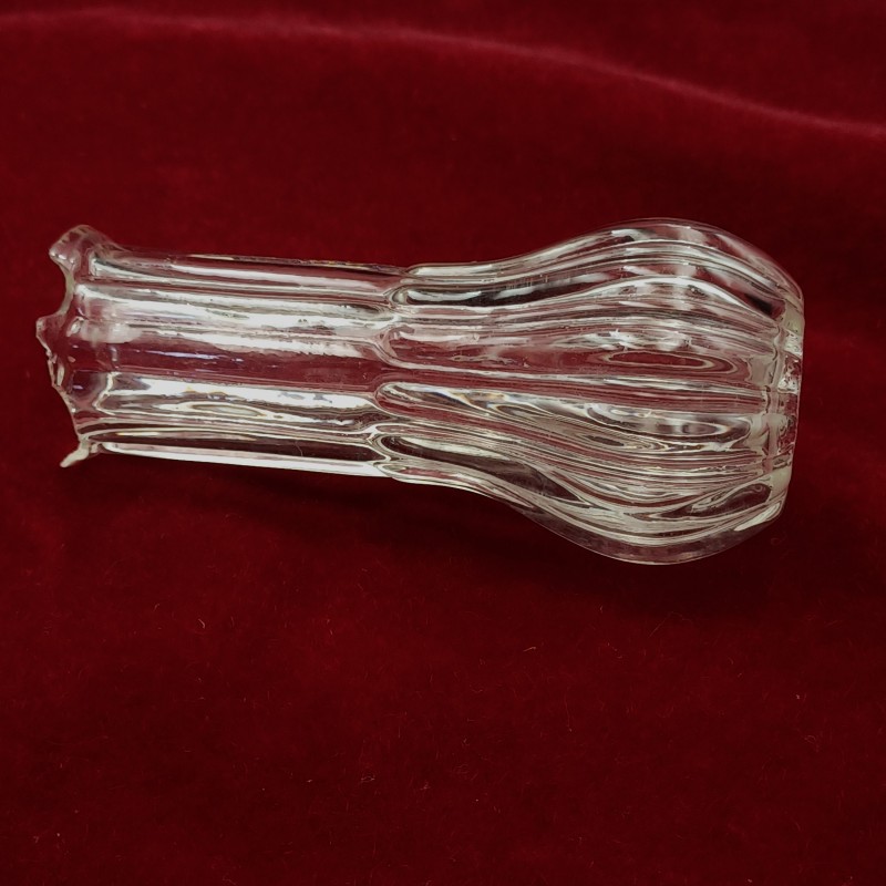 Clear Fluted Glass Chandelier Stem Antique Replacement Part B Stock
