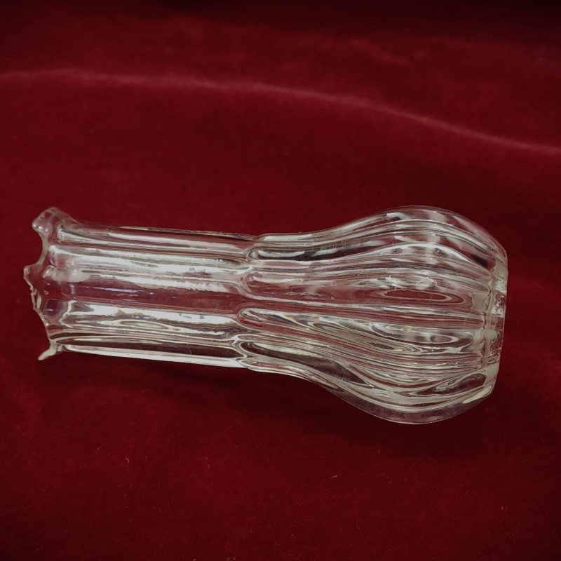 Clear Fluted Glass Chandelier Stem Antique Replacement Part B Stock