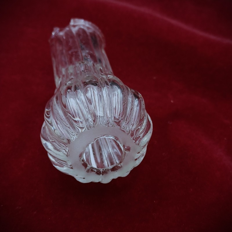 Clear Fluted Glass Chandelier Stem Antique Replacement Part B Stock