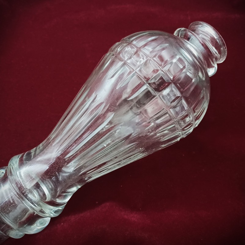 Vintage Clear Glass Chandelier Centre Brake Piece