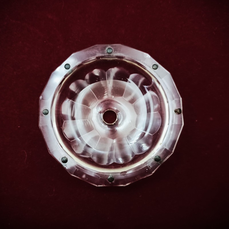 OLD CHANDELIER GLASS PATTERN SAUCER 
