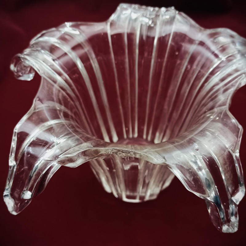 Glass chandelier open top canopy 