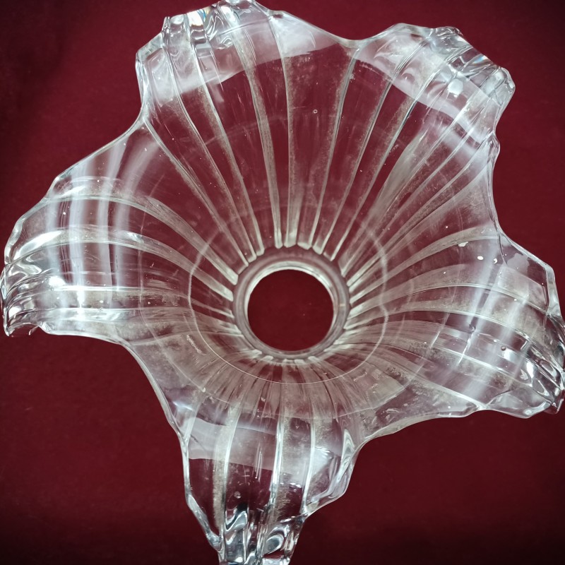 Glass chandelier open top canopy 