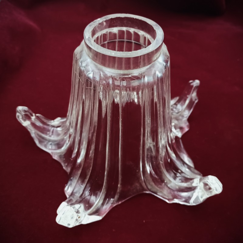Glass chandelier open top canopy 
