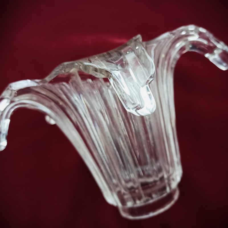 Glass chandelier open top canopy 