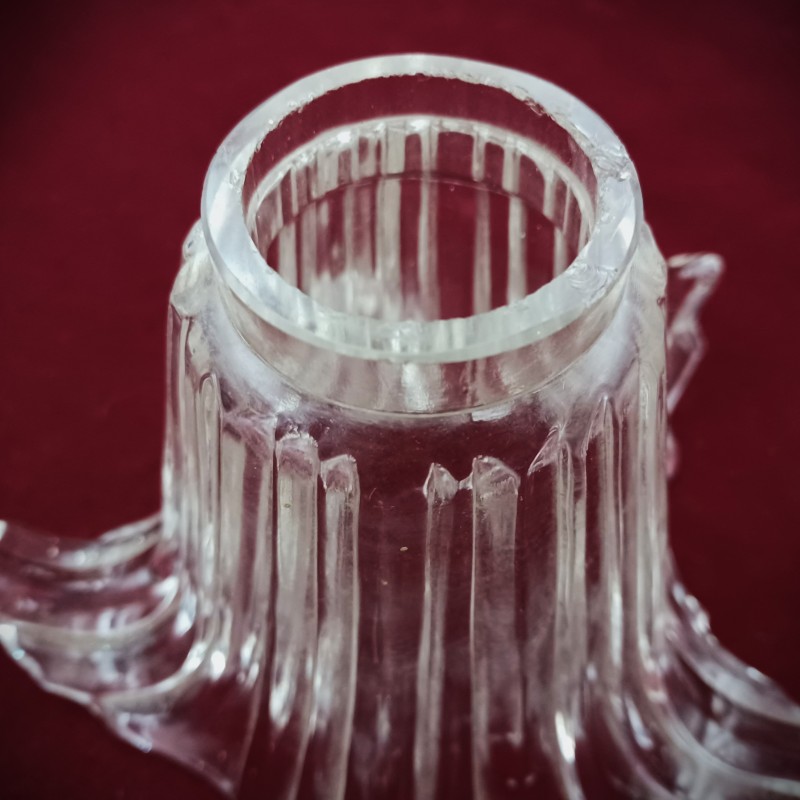 Glass chandelier open top canopy 