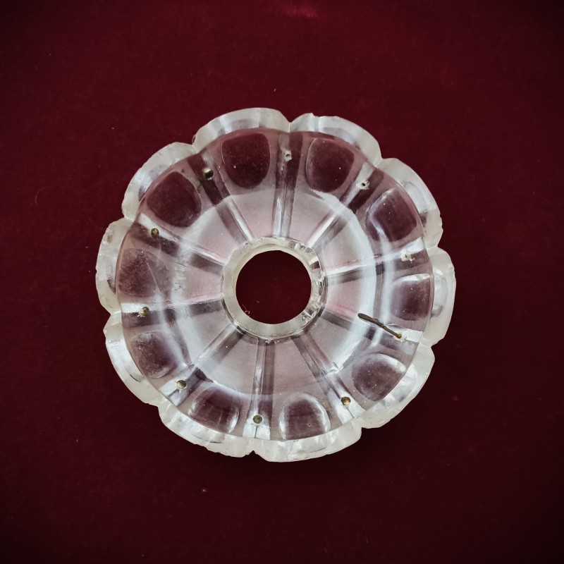 Antique frosted glass Victorian chandelier pan 