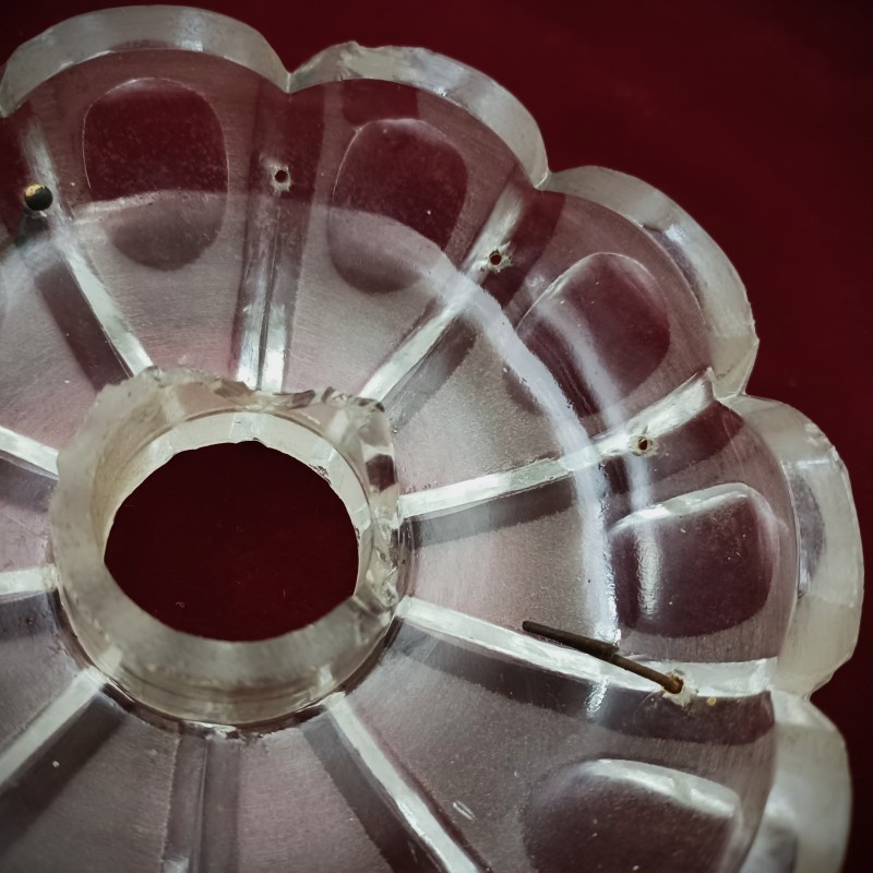 Antique frosted glass Victorian chandelier pan 