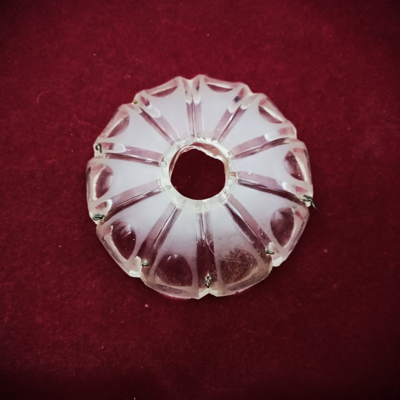 Antique frosted glass Victorian chandelier pan 