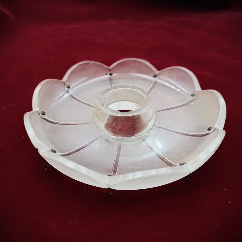 Antique frosted glass chandelier pan