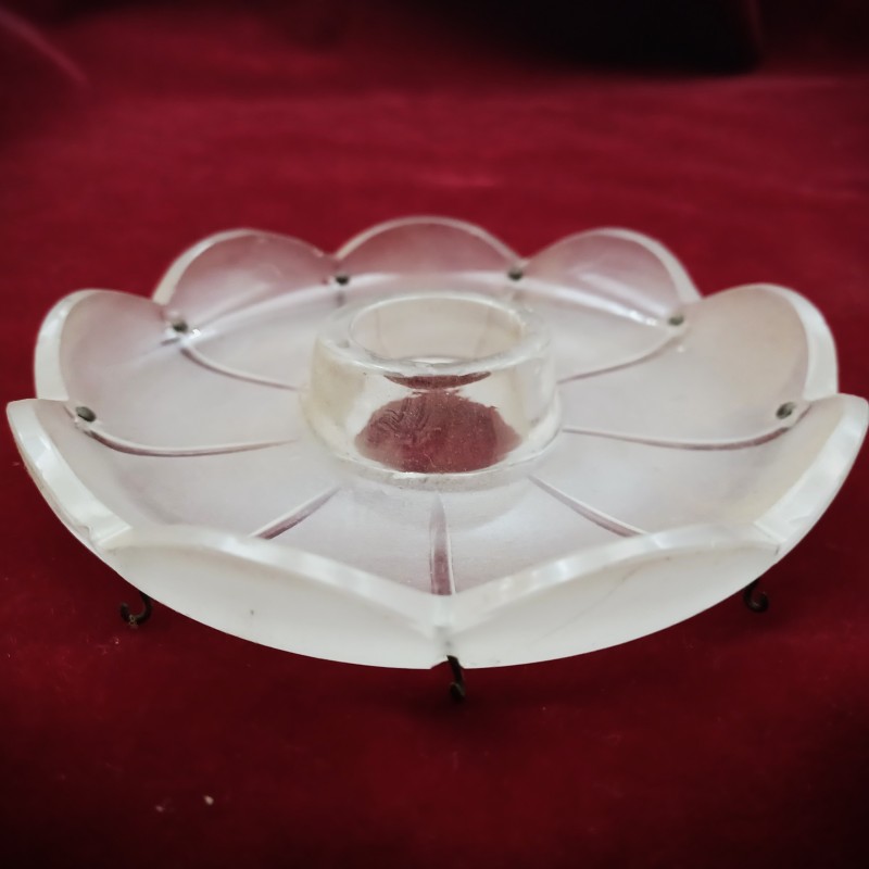 Antique frosted glass chandelier pan
