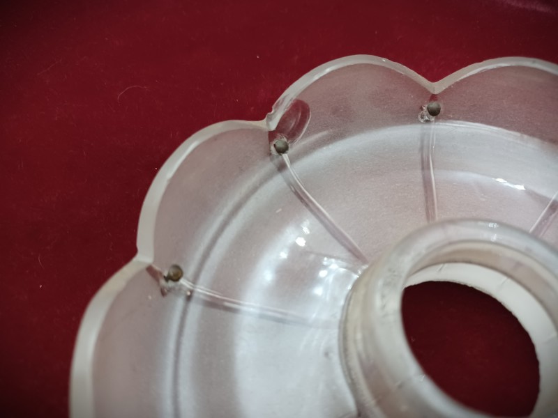 Antique frosted glass chandelier pan