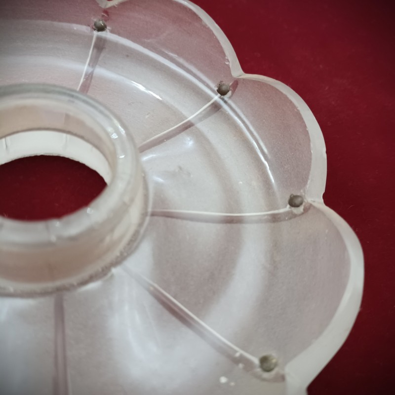 Antique frosted glass chandelier pan