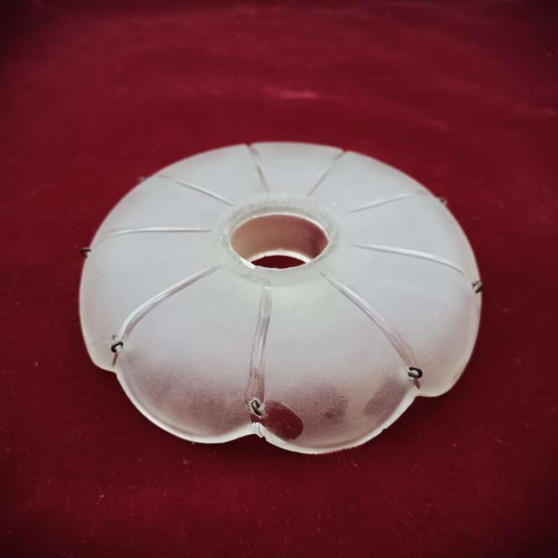 Antique frosted glass chandelier pan