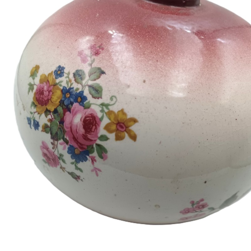 Floral Ceramic Chandelier Centre Piece Painted Rose Design