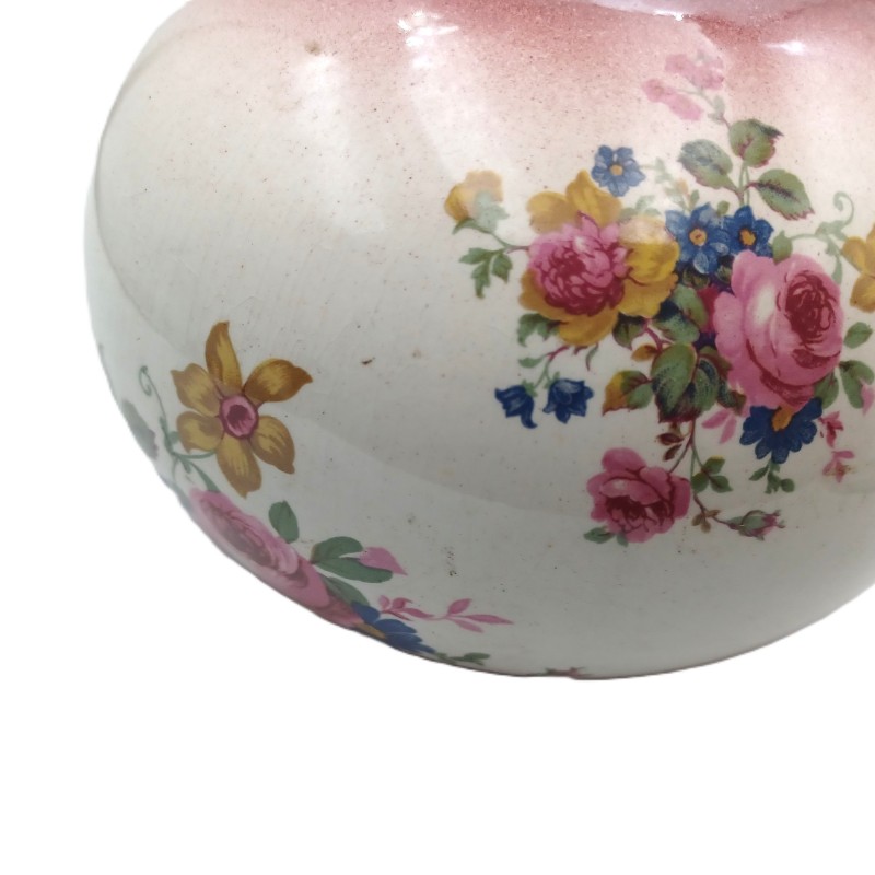 Floral Ceramic Chandelier Centre Piece Painted Rose Design