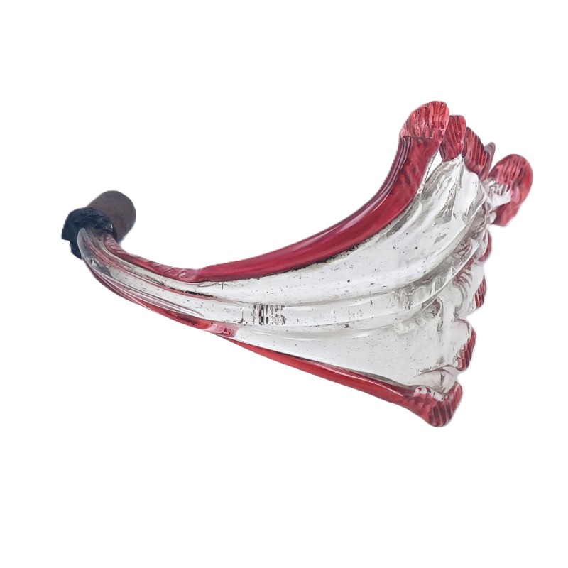Antique Venetian chandelier overhang Leaf Red and clear