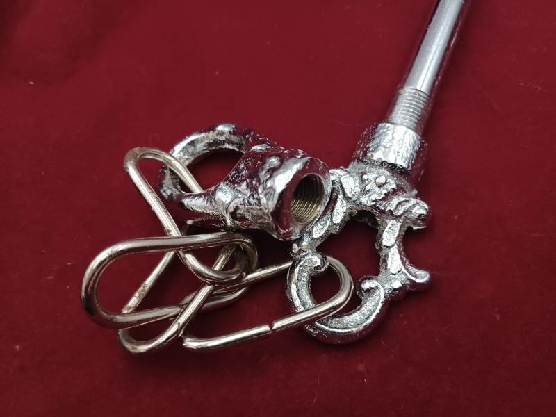 Chrome Slide Up And Down Ceiling Rose With Stem Hoop  