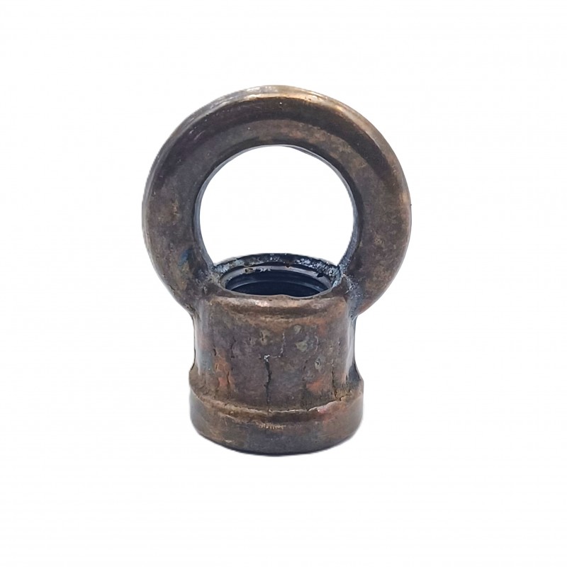 chandelier ceiling  hook closed loop in antique brass 10mm thread 22mm dia
