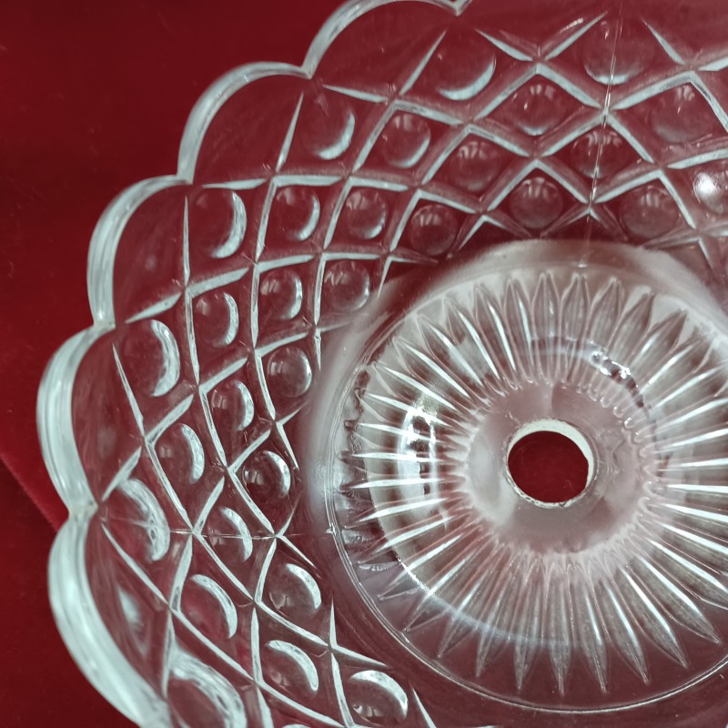 Pressed glass chandelier bowl 
