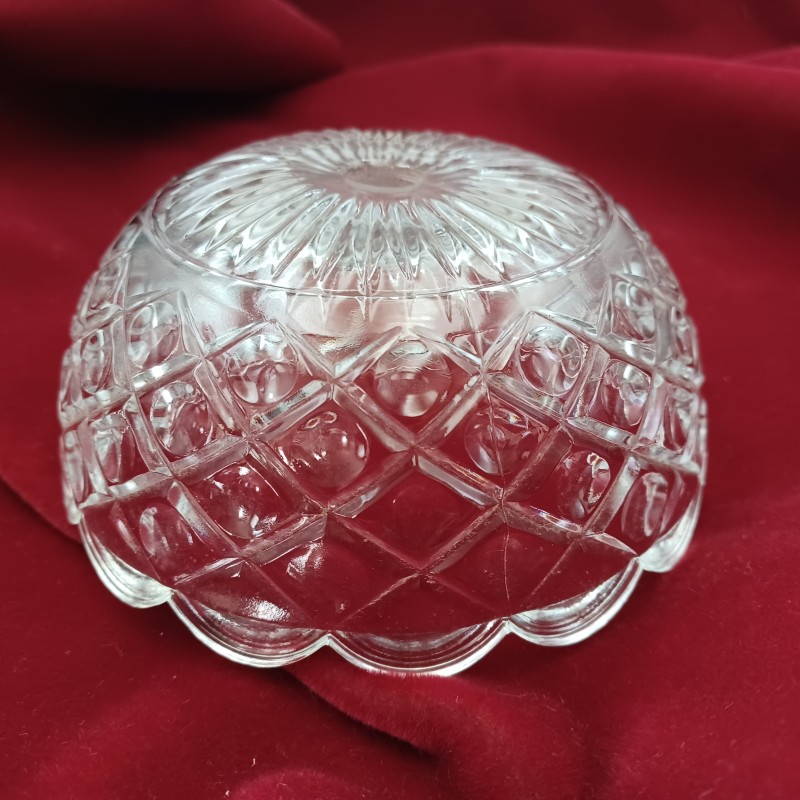 Pressed glass chandelier bowl 