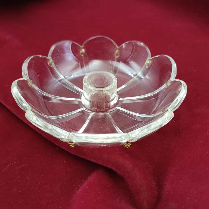 Antique Victorian cut glass chandelier pan