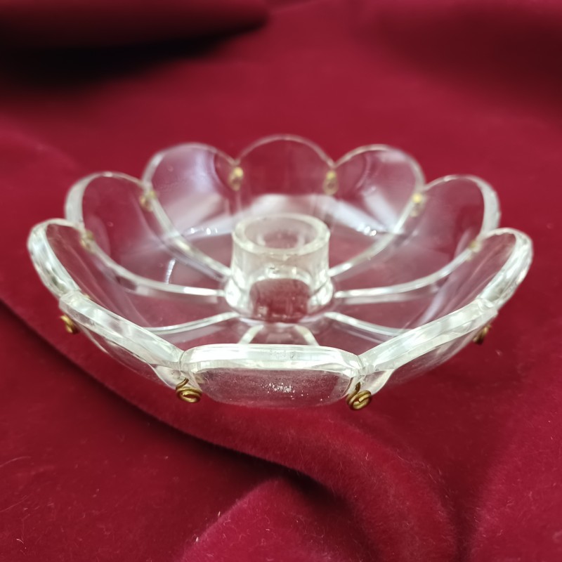 Antique Victorian cut glass chandelier pan