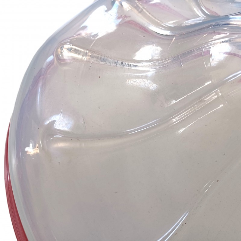 Antique Venetian glass chandelier bottom bowl blue and pink