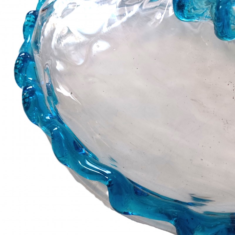 Venetian light blue clear glass chandelier bottom bowl Circa 1880