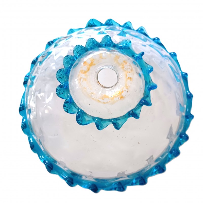 Venetian light blue clear glass chandelier bottom bowl Circa 1880